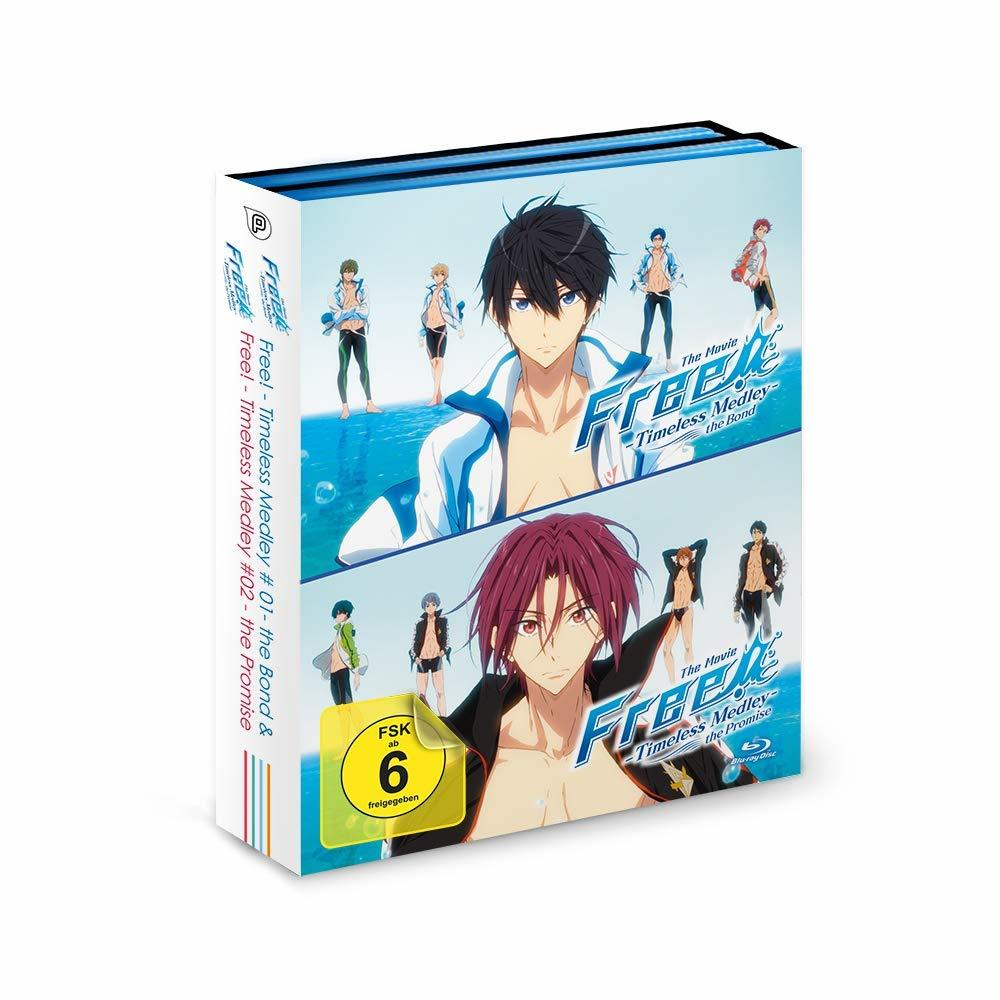 Box-Set des Anime-Films Free! Timeless Medley, mit mehreren Charakteren darauf.
