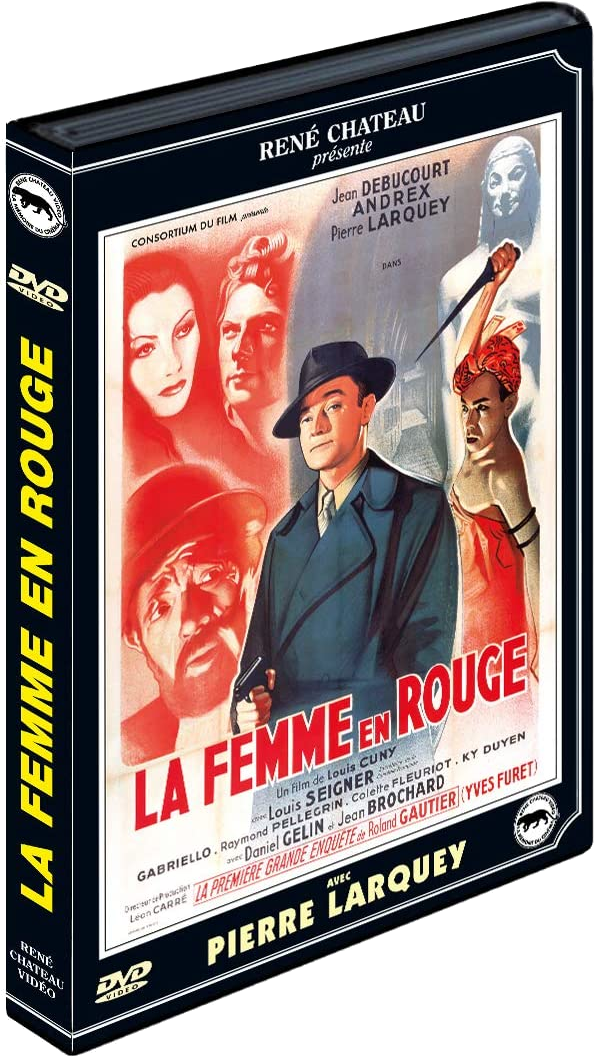 DVD-hoes. Film poster met rood thema. Franse tekst. 'La Femme en Rouge'.