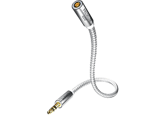 INAKUSTIK 4102075 - 3.5 mm Klinken-Verlängerungskabel (Silber/Weiss)