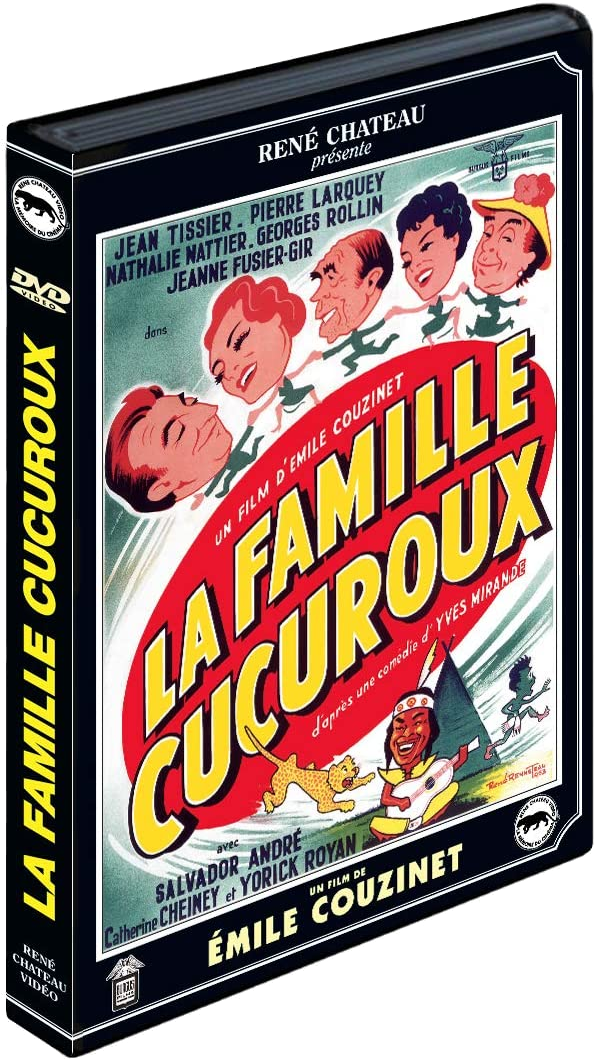 DVD-hoes: film 'La Famille Cucuroux', cartoonstijl, met Franse tekst en personages.
