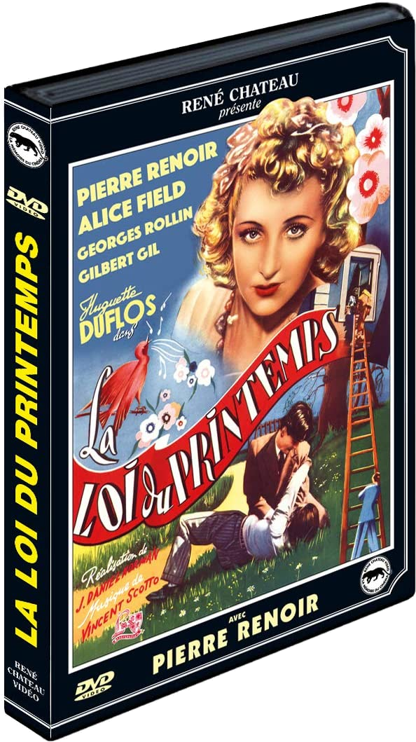 DVD-hoes: La Loi du Printemps. Een filmscène, een man en een vrouw kussen elkaar en een vrouw kijkt uit het raam.