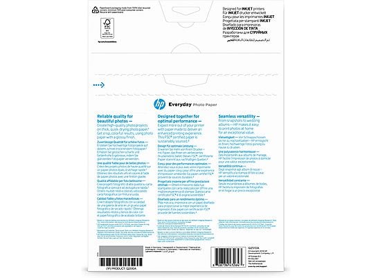 HP Everyday-Fotopapier glänzend - 100 Blatt/A4/210 x 297 mm -  (Schwarz/Blau/Weiss)