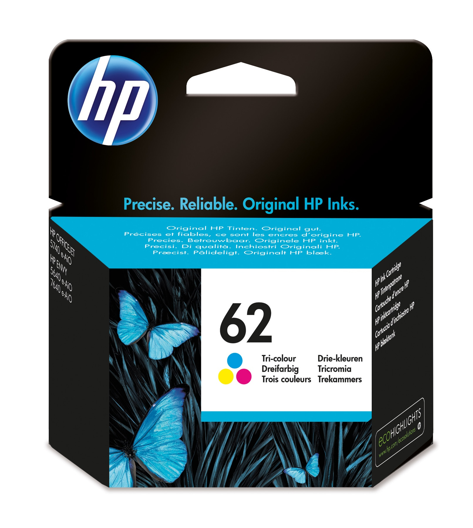 HP Cyan/Magenta/Gelb (C2P06AE) 62 Tintenpatrone