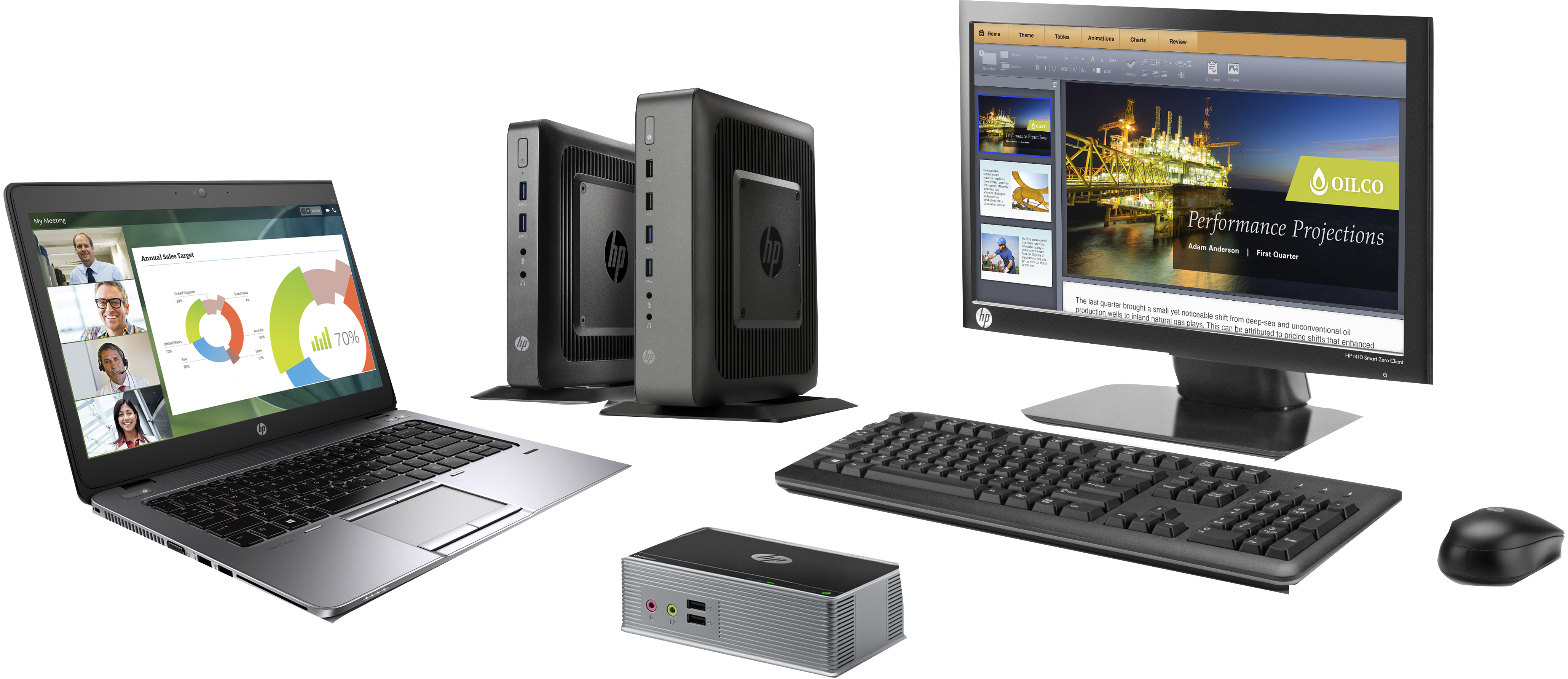 HP - B2B t520 Flexible Thin Client - AMD G-Series GX-212JC - 4 GB - 16 GB