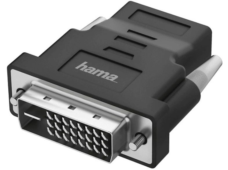 Adaptador  Hama 00200338, UHD 4K, De DVI a HDMI, Negro