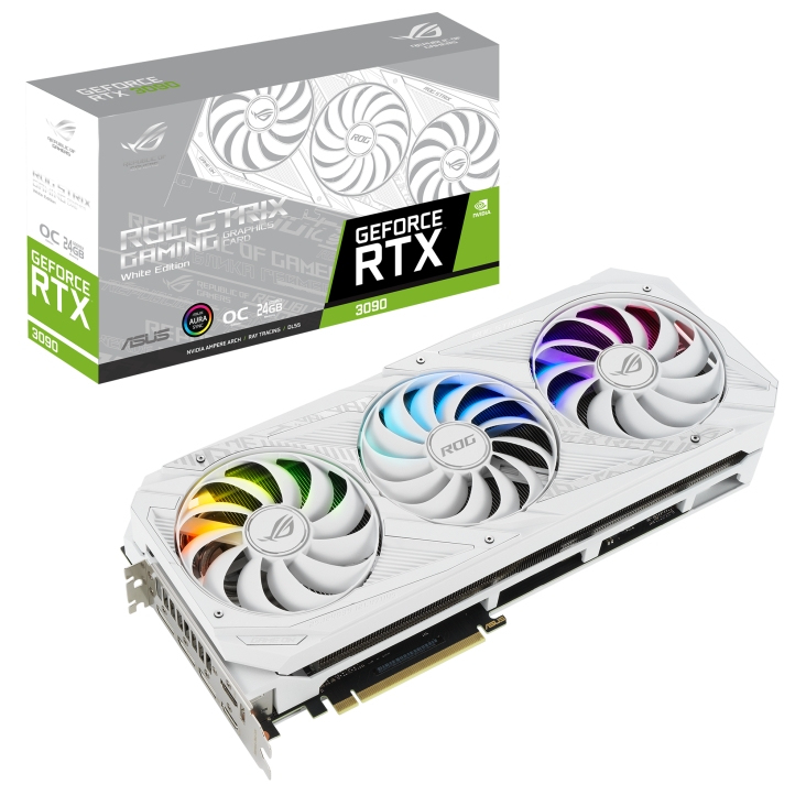 ASUS GeForce RTX™ 3090 ROG Strix Gaming OC White 24GB (90YV0F96-M0NM00) (NVIDIA, Grafikkarte)