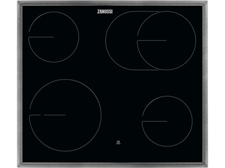 ZANUSSI ZHDN670X Herdgesteuertes Kochfeld (576 mm breit, 4 Kochfelder ...