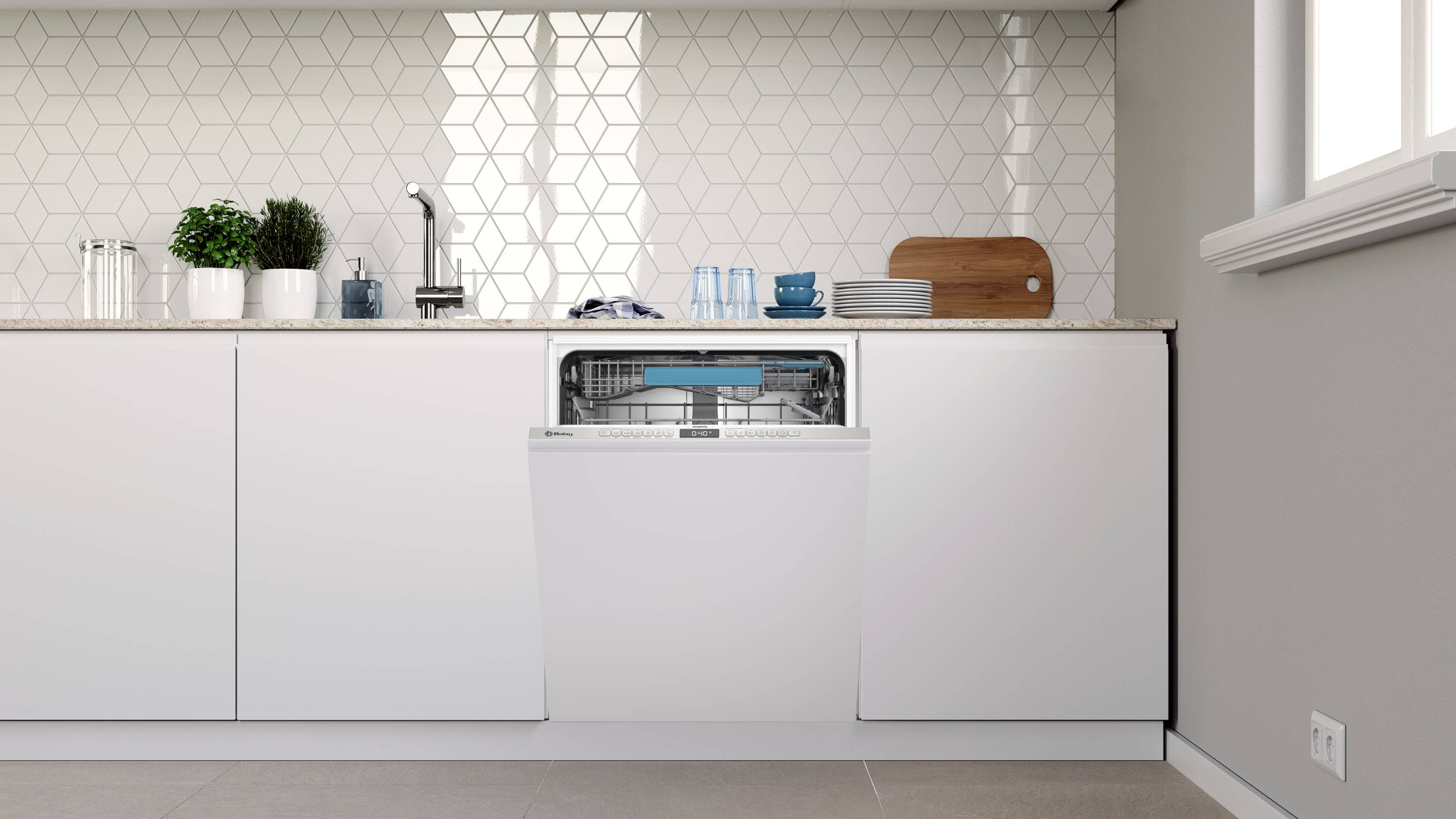 Lavavajillas integrable - Balay 3VF6630SA, 13 servicios, 5 programas, 60cm, Sistema AquaSafe, Inox