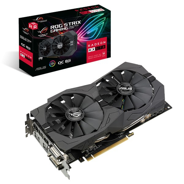 ASUS Radeon ROG-STRIX-RX570-O8G-GAMING 8GB (90YV0AJ8-M0NA00) (AMD, Grafikkarte)