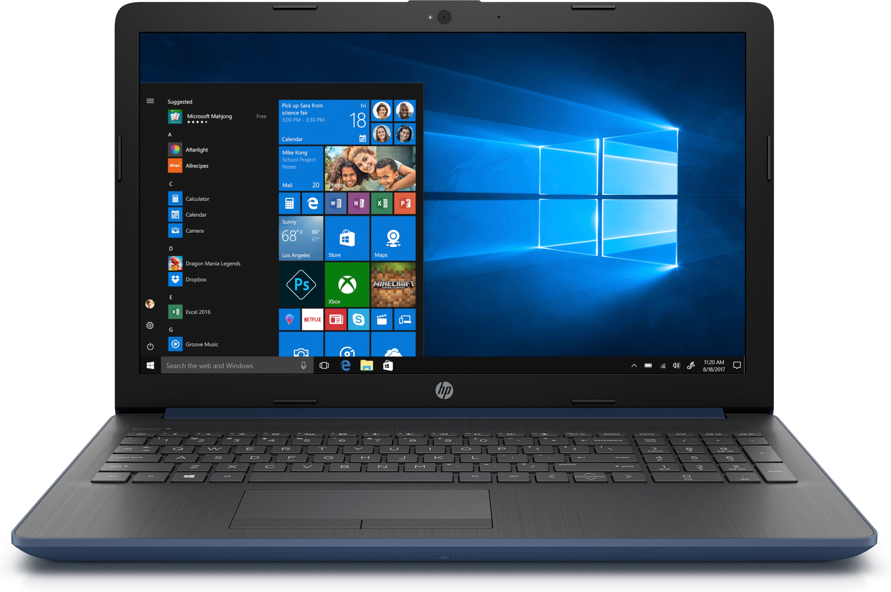 Portátil - HP 15-da0748ns, 15.6", Intel® Core™ i5-7200U, 8 GB, 256 GB SSD, 620, W10, Azul y Plata