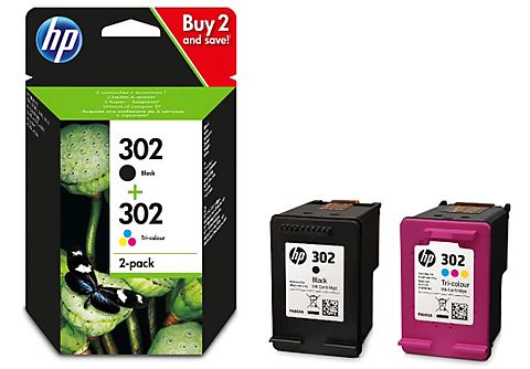 Cartucho de tinta - HP 302  Combo 2 Pack de tinta negro/tricolor, X4D37AE