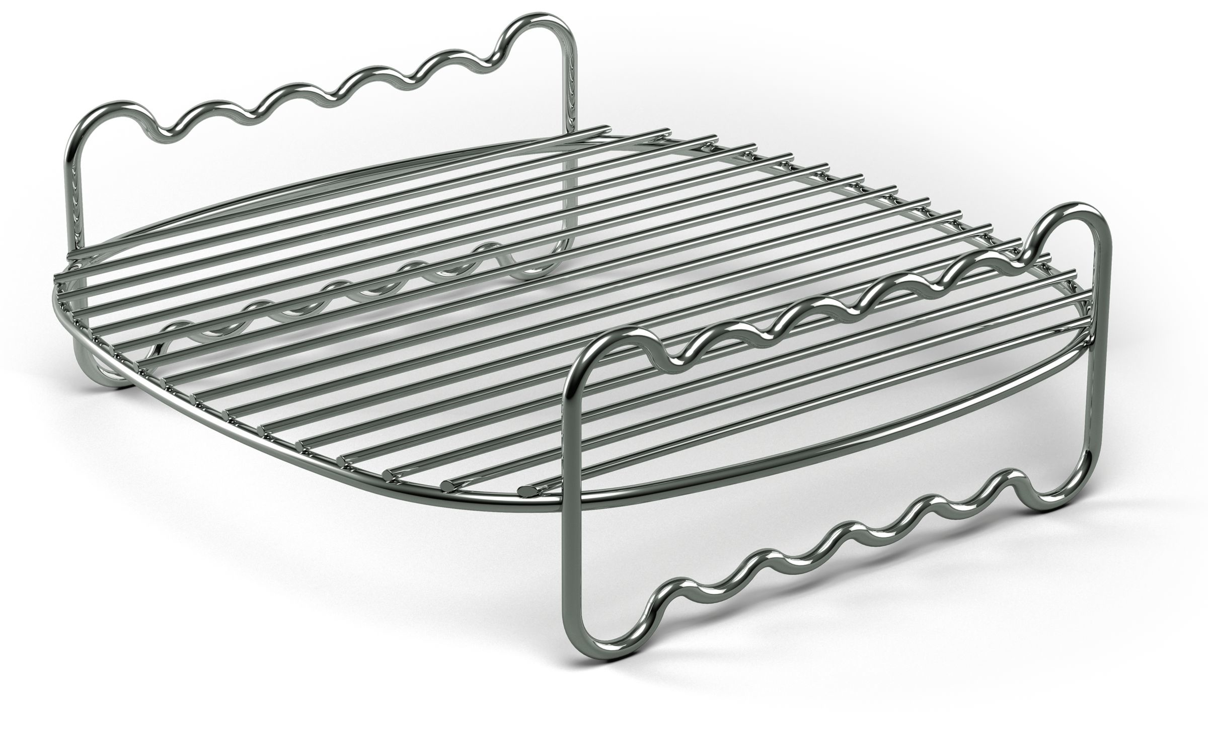 Metal grill for Philips. The grill has wavy handles. It is on a white background.