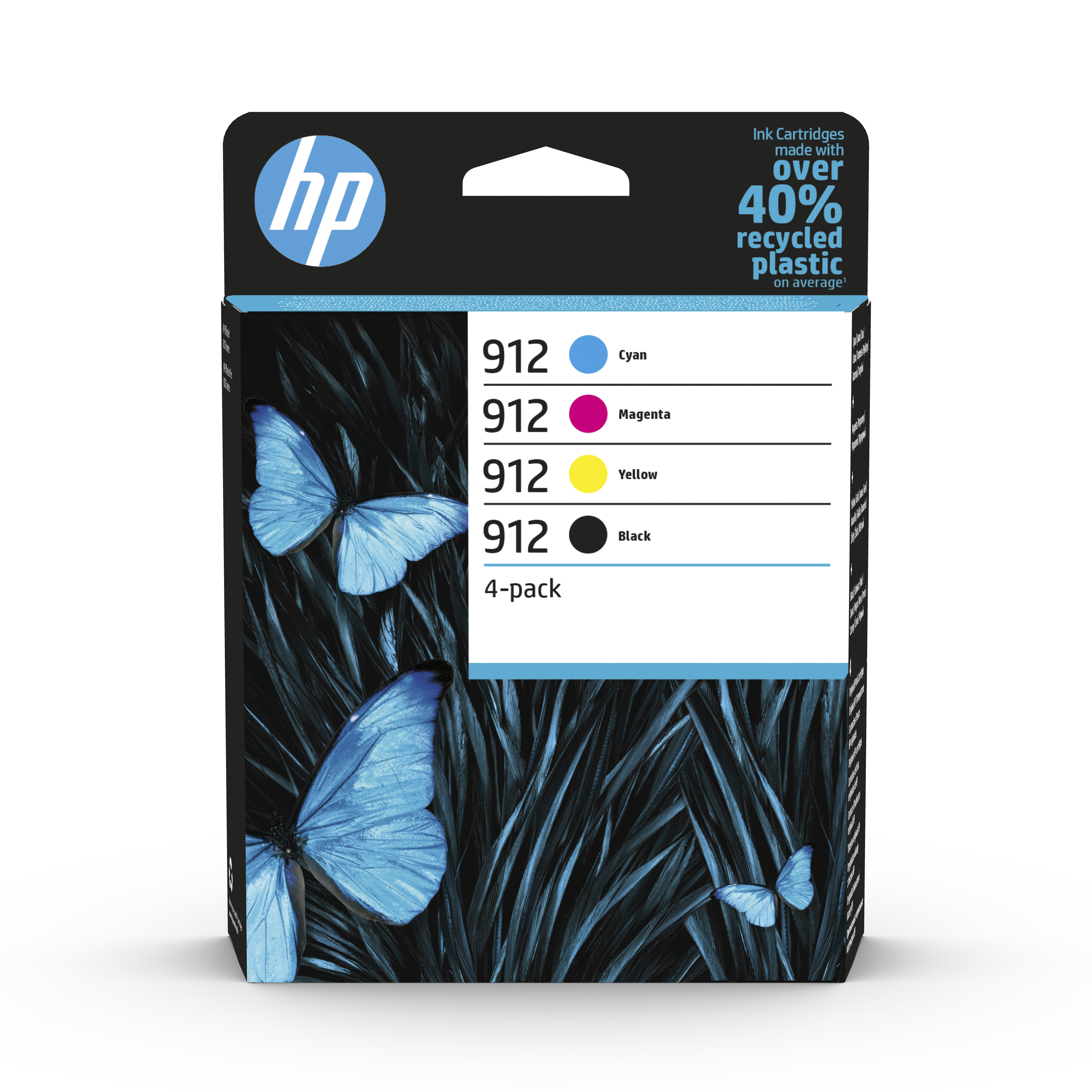 HP 912 4-pack originele inktcartridges, cyaan/magenta/geel