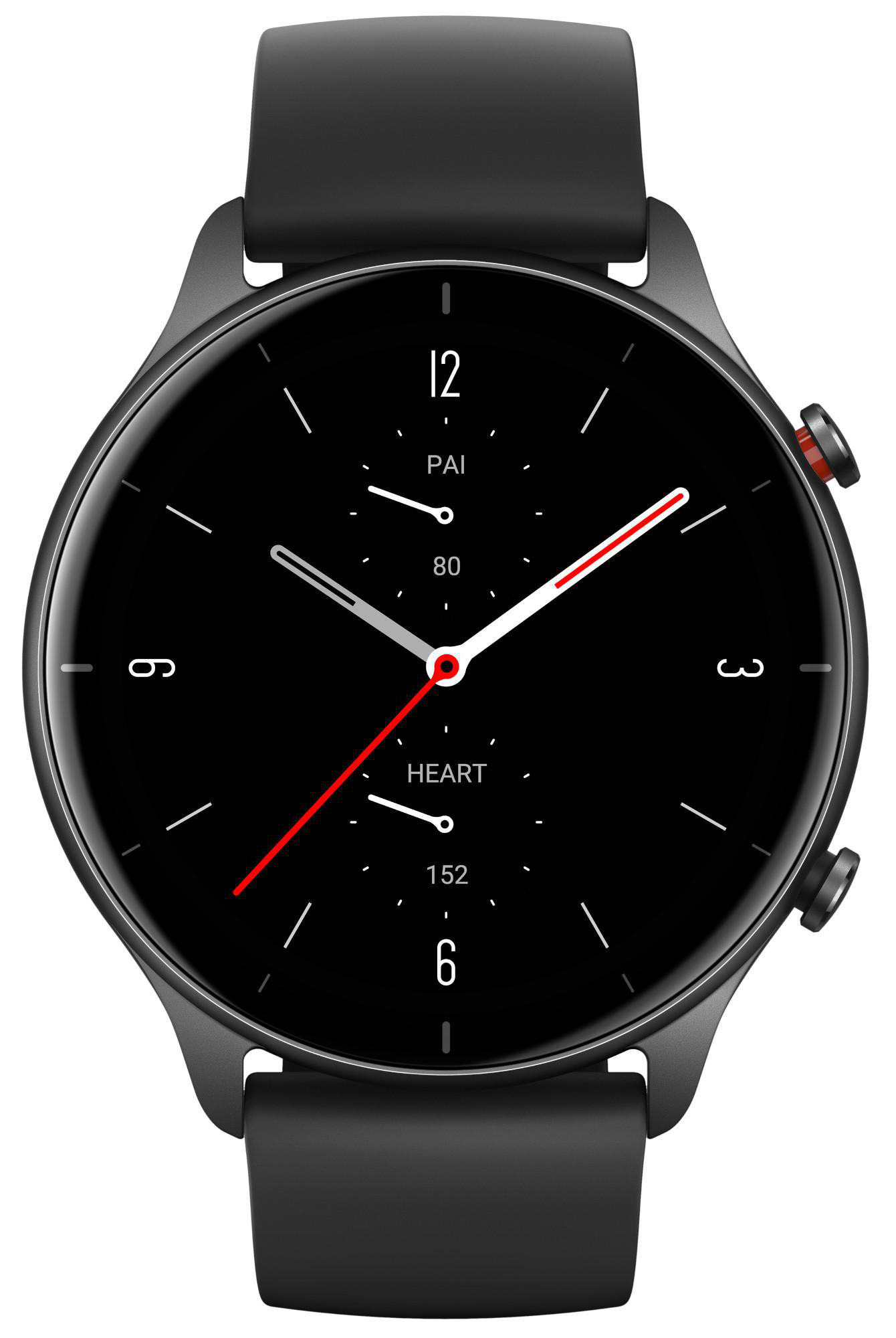 AMAZFIT GTR 2E, Smartwatch, 75 mm + 100 mm, Obsidian Black