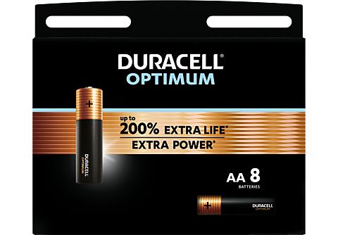 DURACELL Optimum Alkaline-AA-batterijen 8 Stuks