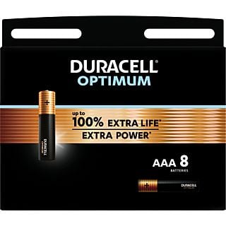 DURACELL Optimum Alkaline-AAA-batterijen 8 Stuks