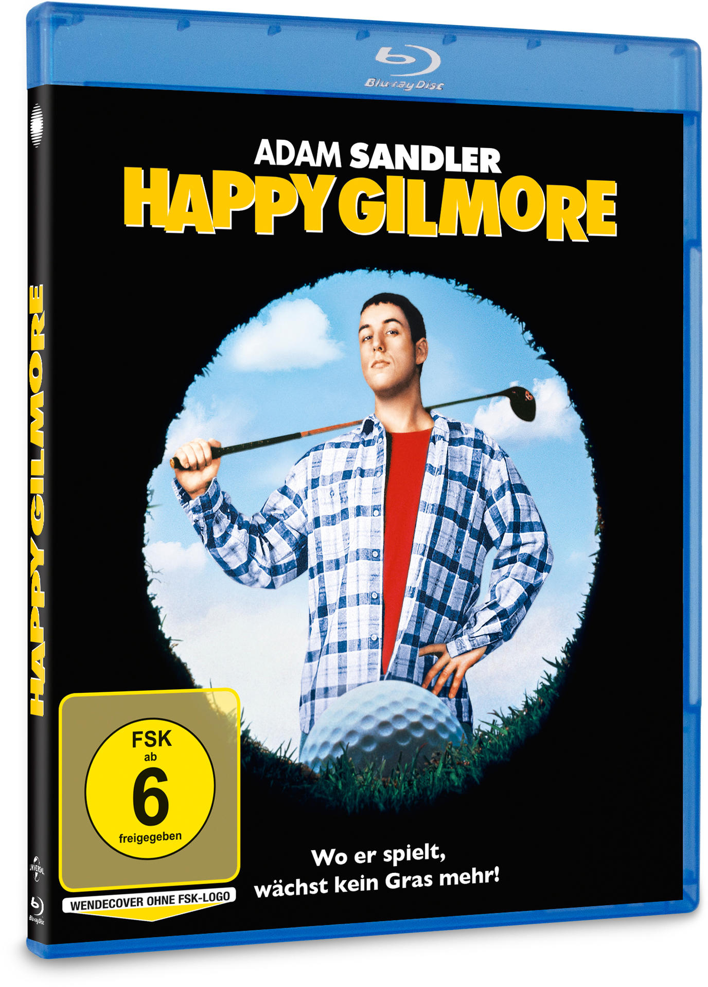 DVD-Box des Films Happy Gilmore mit Adam Sandler.
