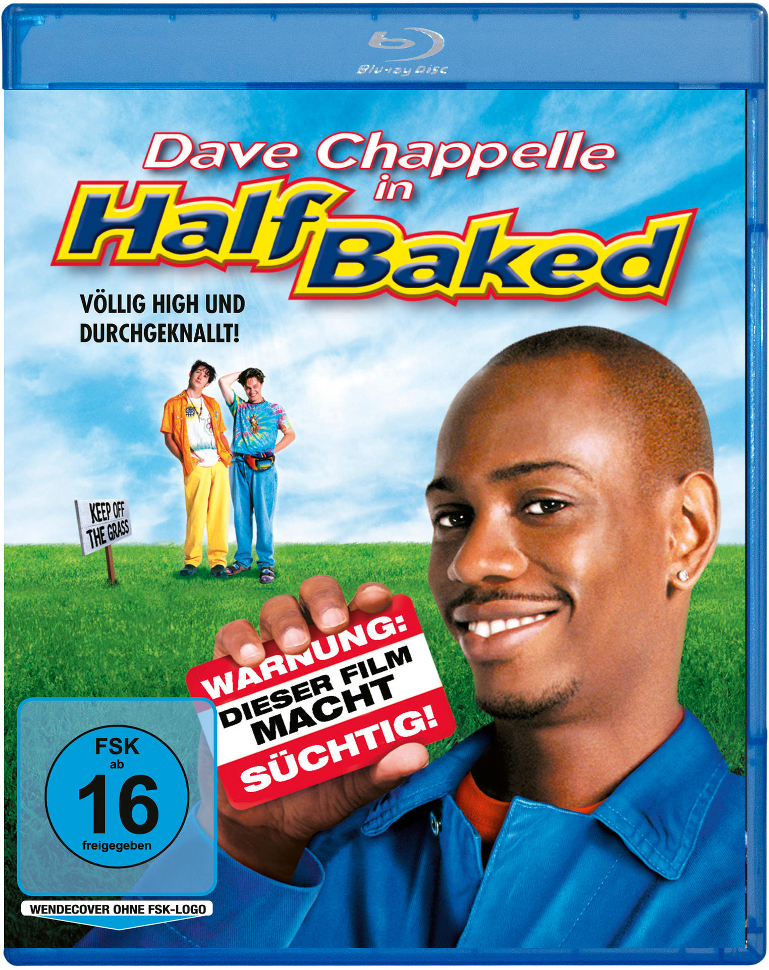 DVD-Cover. Ein schwarzer Mann lächelt, hält ein Warnschild, zwei junge Männer im Hintergrund.