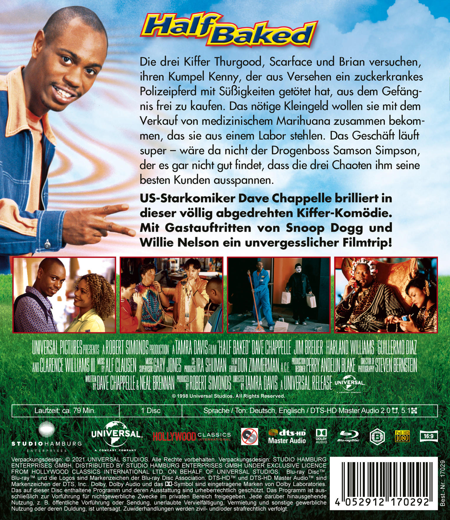 Filmposter für den Film Half Baked mit Dave Chappelle.