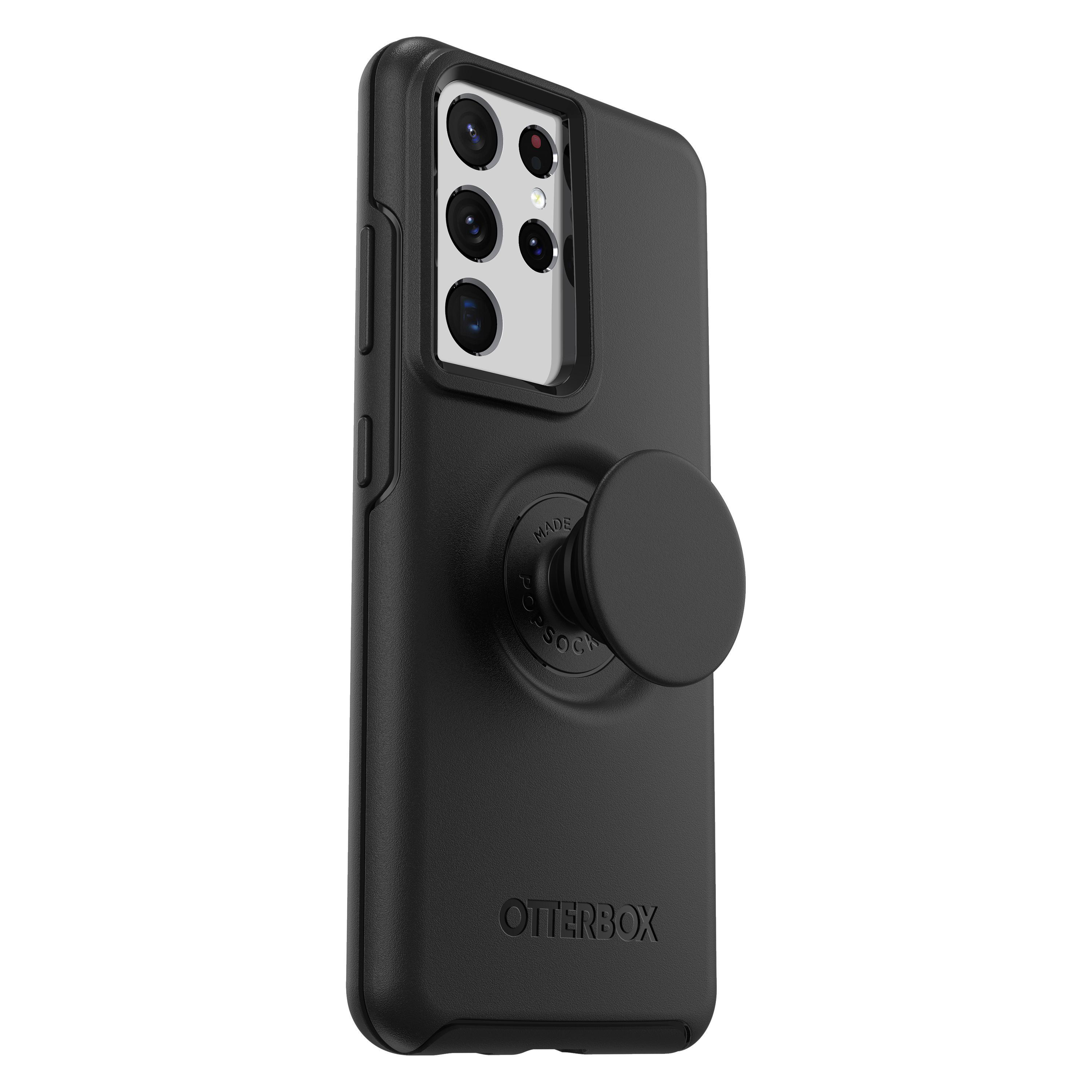OTTERBOX Otter + Pop Symmetry, Backcover, Samsung, Galaxy S21 Ultra, Schwarz