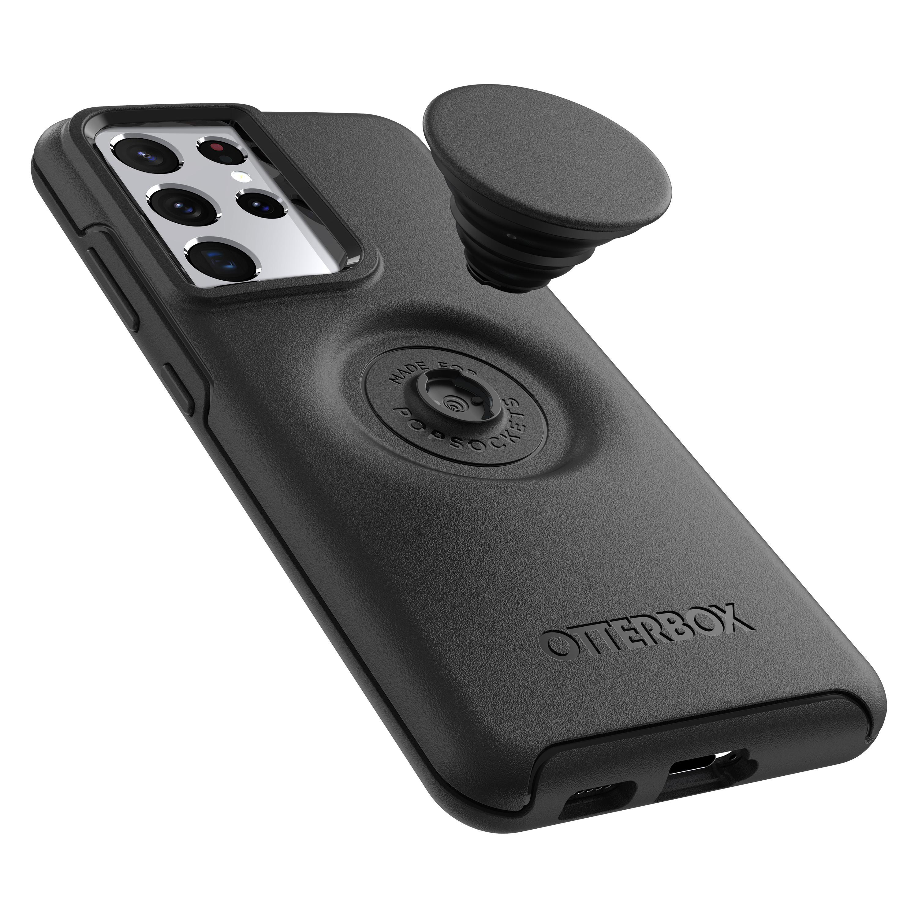 OTTERBOX Otter + Pop Symmetry, Backcover, Samsung, Galaxy S21 Ultra, Schwarz