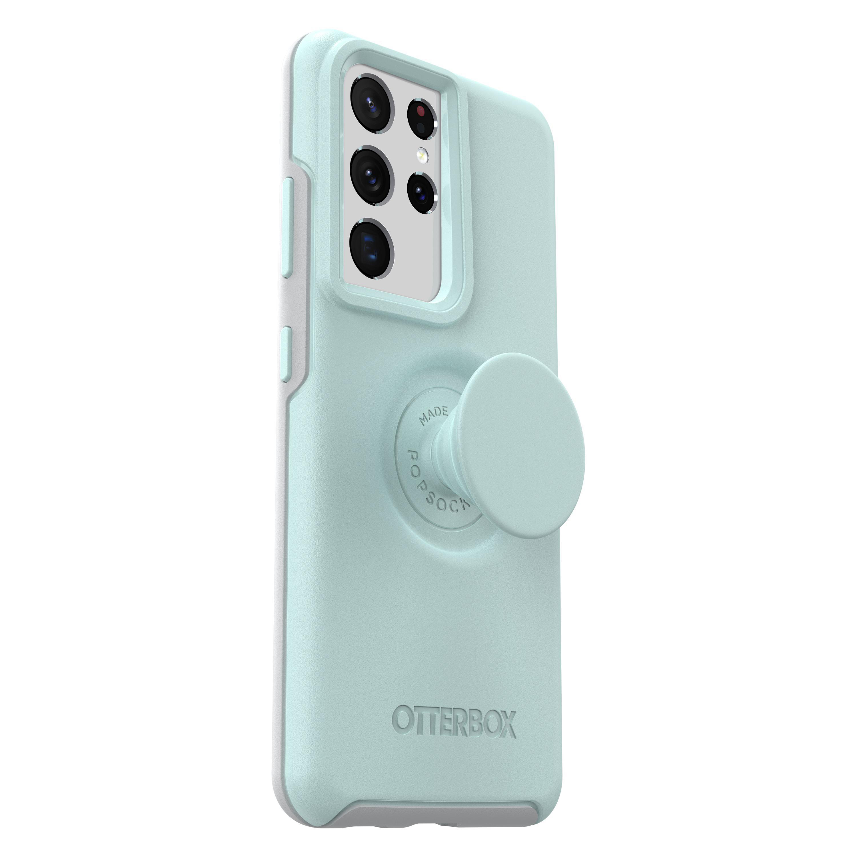 OTTERBOX Otter + Pop Symmetry, Backcover, Samsung, Galaxy S21 Ultra, Wasserblau
