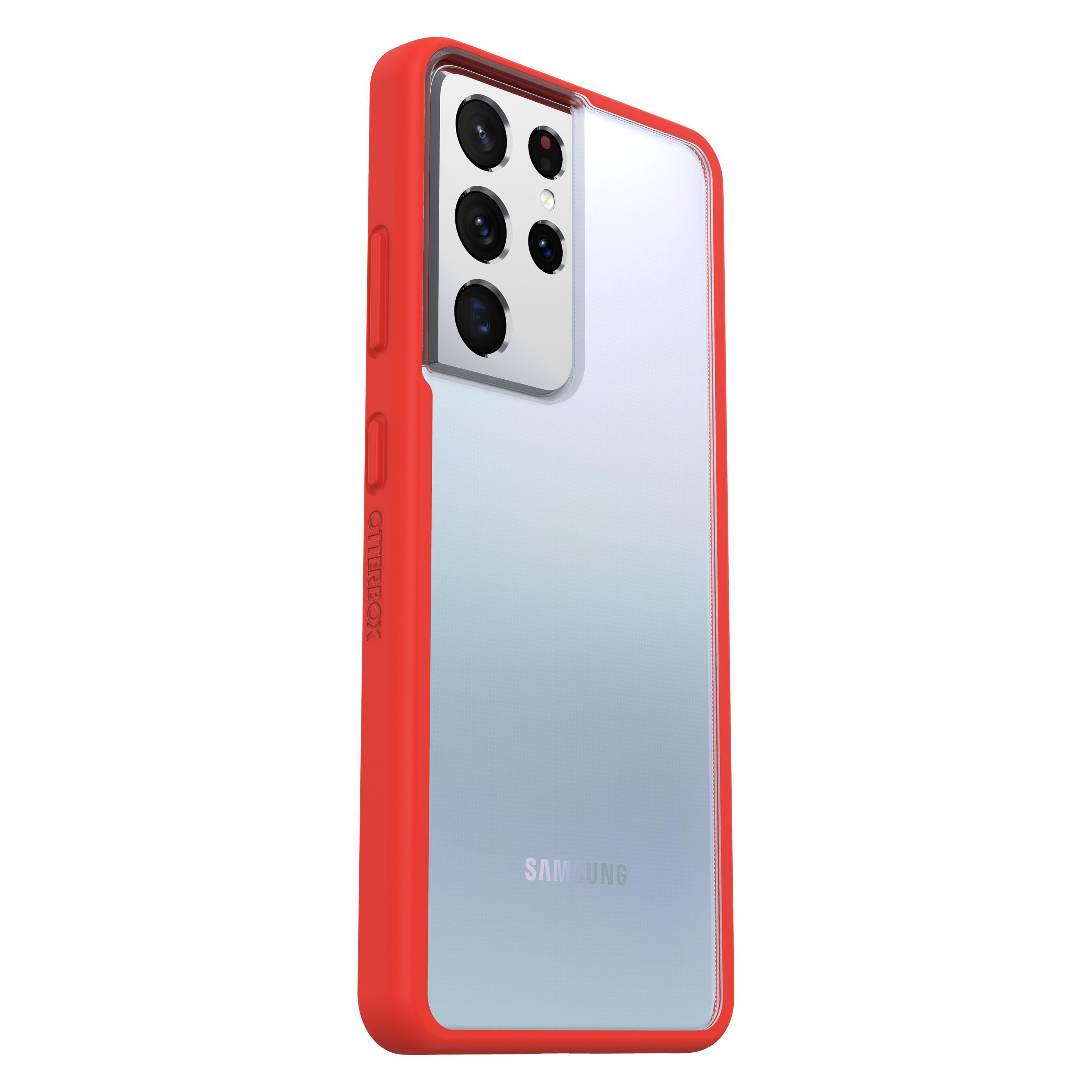 OTTERBOX React, Backcover, Samsung, Galaxy S21 Ultra, Transparent/Rot