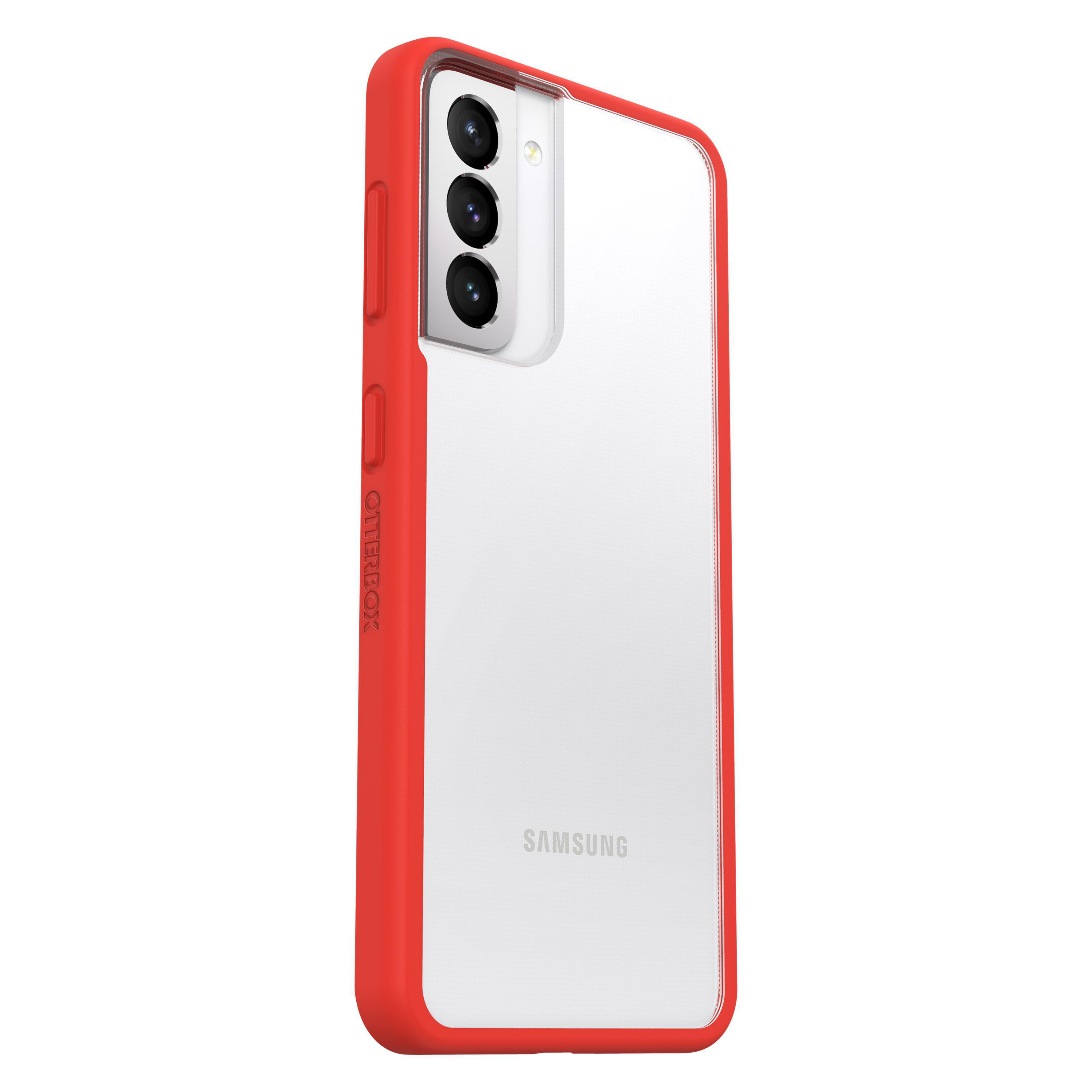 OTTERBOX React, Backcover, Samsung, Galaxy S21, Transparent/Rot
