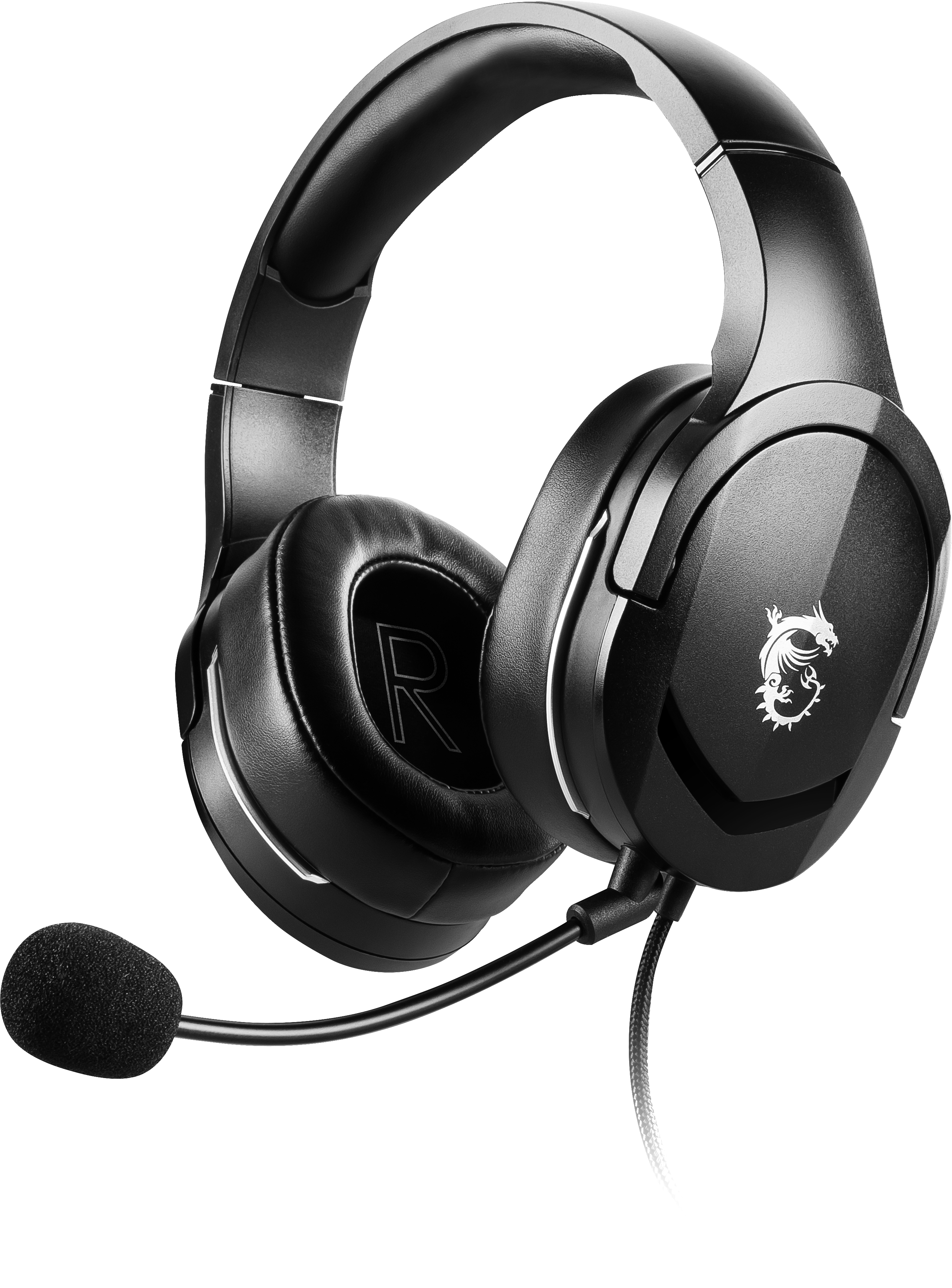 MSI Immerse GH20 Gaming Headset (kabelgebunden, 40 mm Neodym Driver, 20 Hz - 20 Khz, 3,5 mm Klinkenstecker,  schwarz, 245 Gramm, kein RGB)