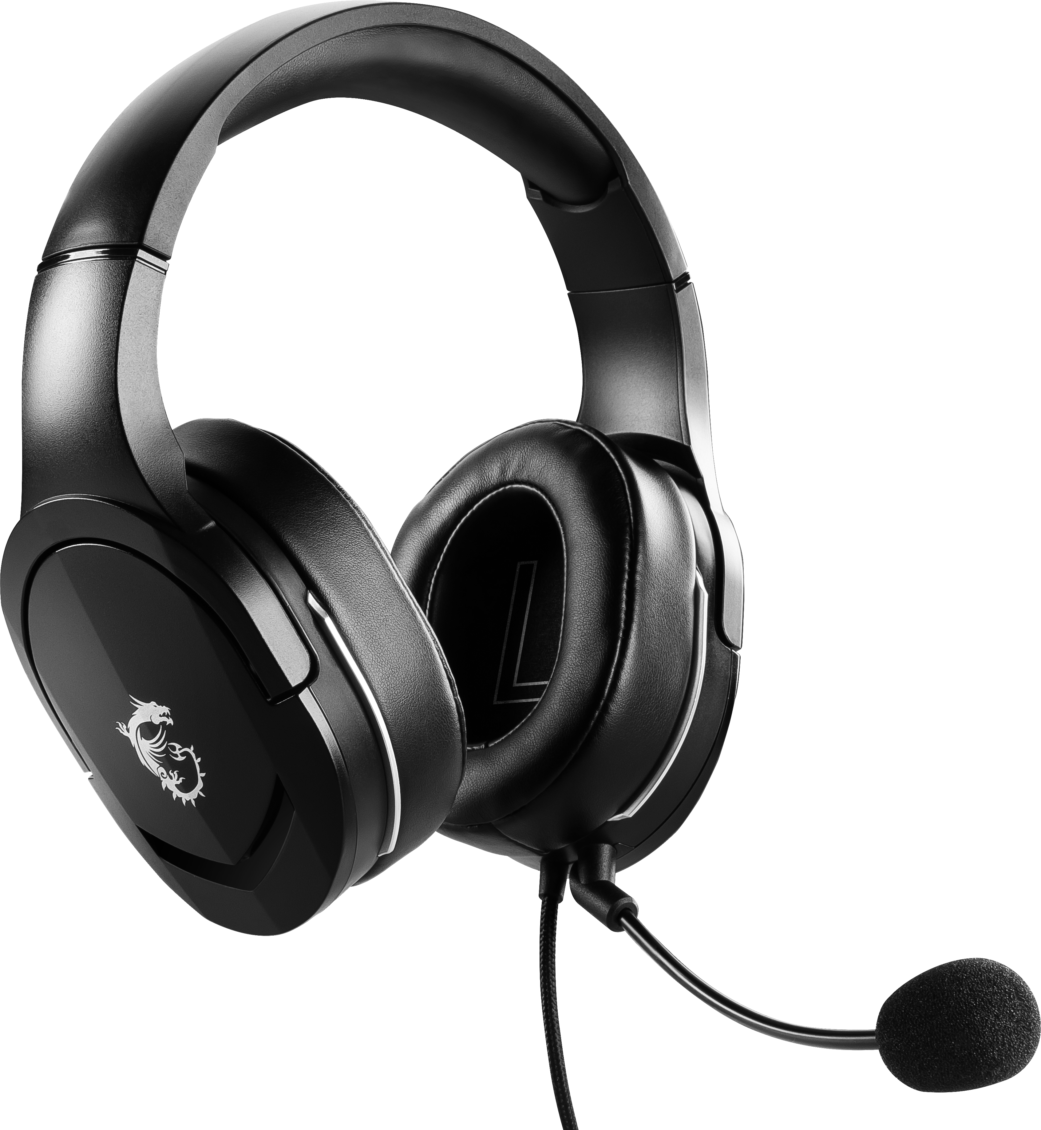 MSI Immerse GH20 Gaming Headset (kabelgebunden, 40 mm Neodym Driver, 20 Hz - 20 Khz, 3,5 mm Klinkenstecker,  schwarz, 245 Gramm, kein RGB)