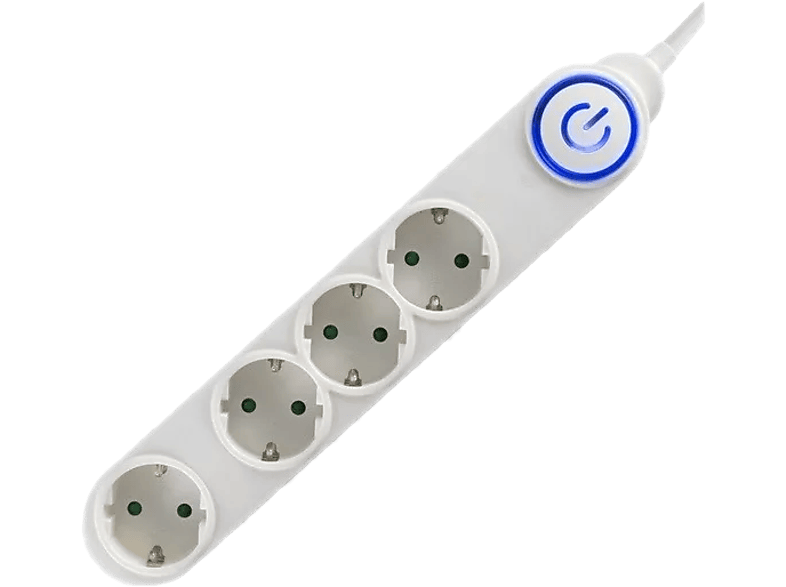 HOME NV 04TK-5/WH/1,5 4-es hálózati elosztó lábkapcsolóval, 5m, 3x1,5 mm2, fehér