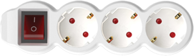 HOME NV 3K-10/WH/1,5 3-as hálózati elosztó kapcsolóval, 10m, 3x1,5mm2, fehér