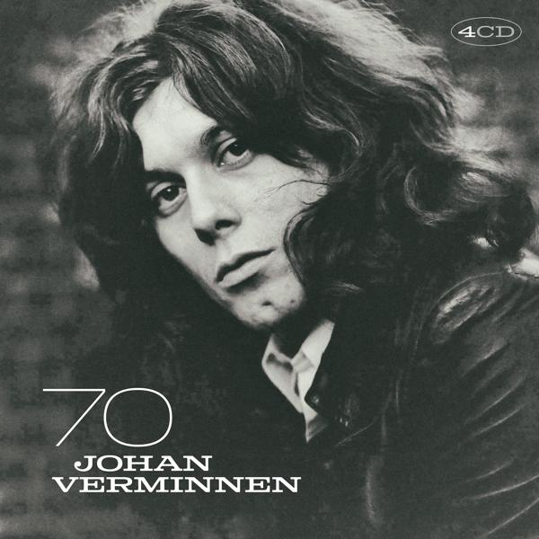 Pochette de l'album de Johan Verminnen, photo en noir et blanc d'un homme aux cheveux longs.