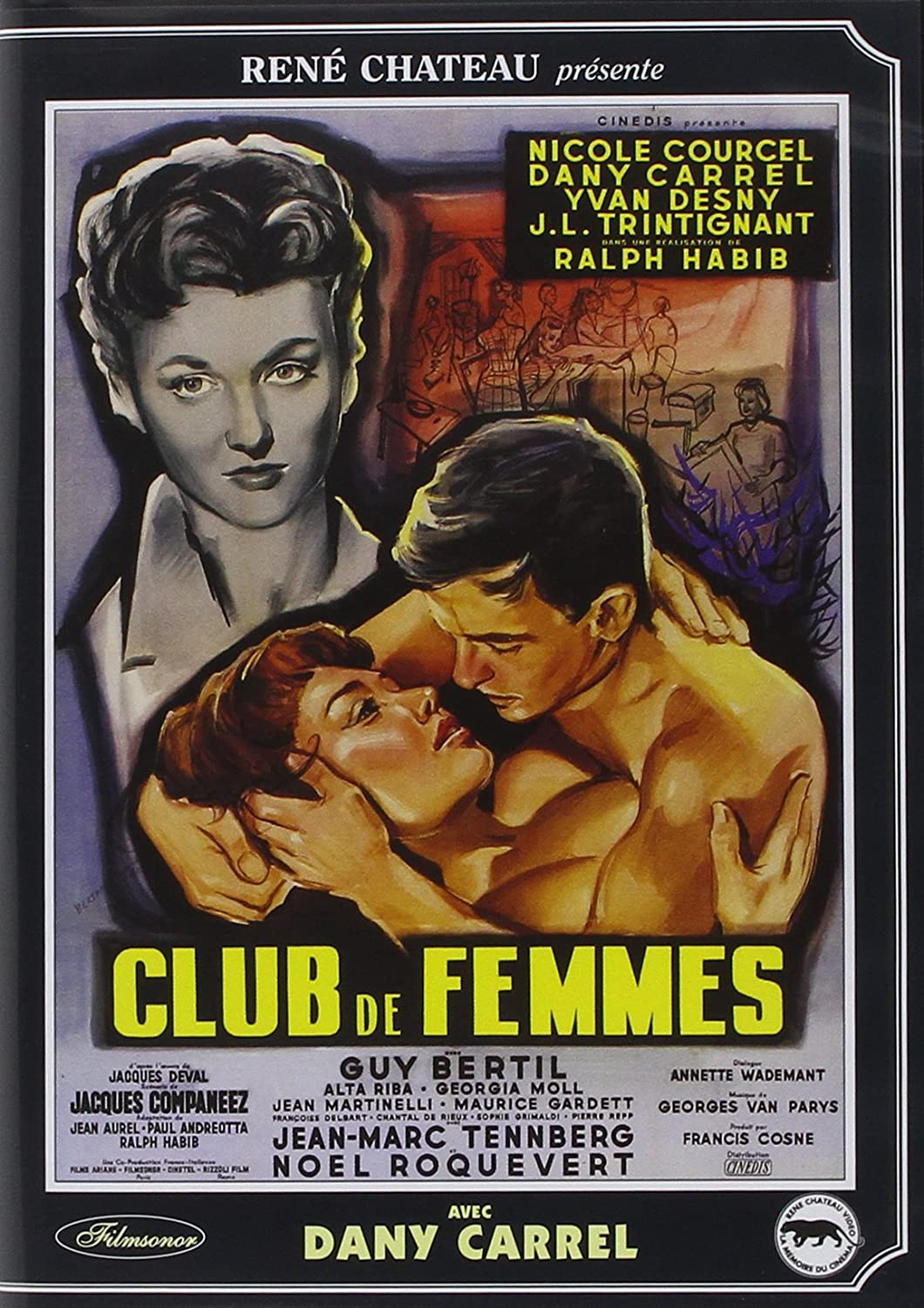 Filmposter met twee mensen die elkaar omhelzen. Een vrouw kijkt de kijker aan. Tekst bedekt de afbeelding.