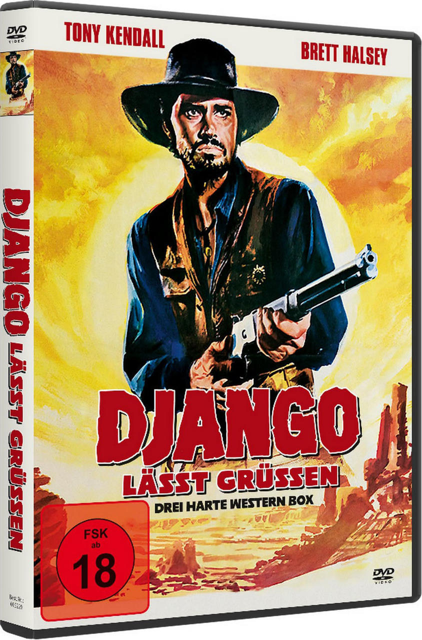 DVD-Cover eines Westernfilms, Mann mit Hut hält eine Waffe.