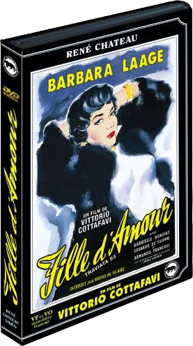 DVD-hoes, Fille d'Amour, zwart met vrouwenbeeld, filmtitel en tekst.