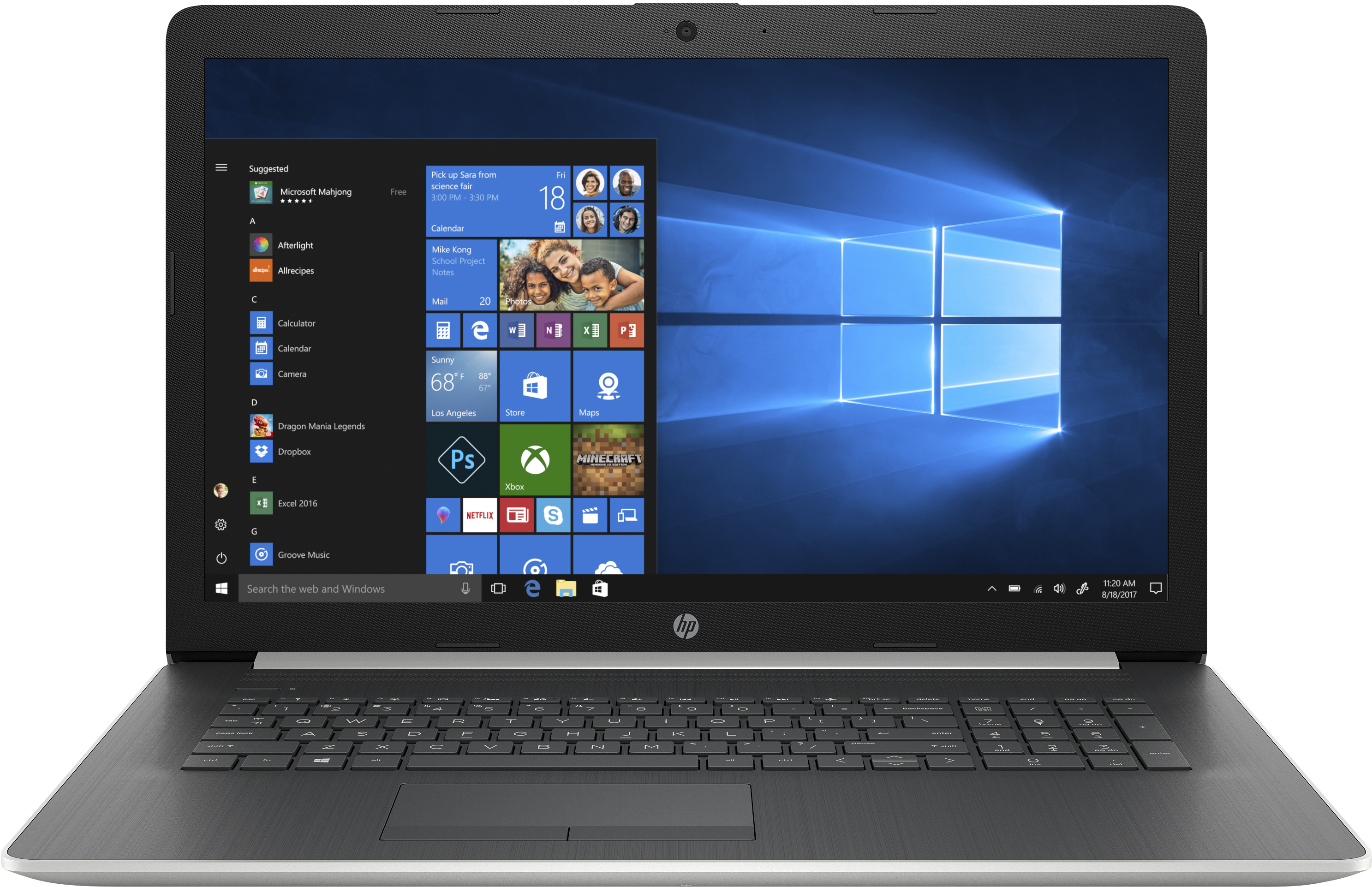 HP 17-by1316ng - 17,3 Zoll - Intel® Core™ i7 i7-8565U - 8 GB - 256 GB - AMD Radeon™ Onboard Graphics - Windows 10 Home (64 Bit)