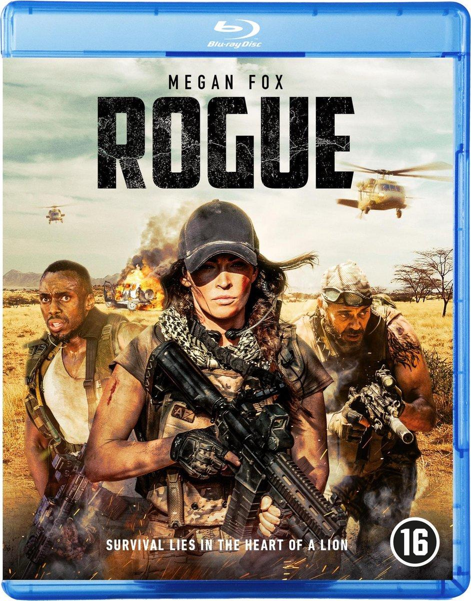 Couverture du DVD Rogue avec Megan Fox, des soldats et des hélicoptères dans un décor désertique.