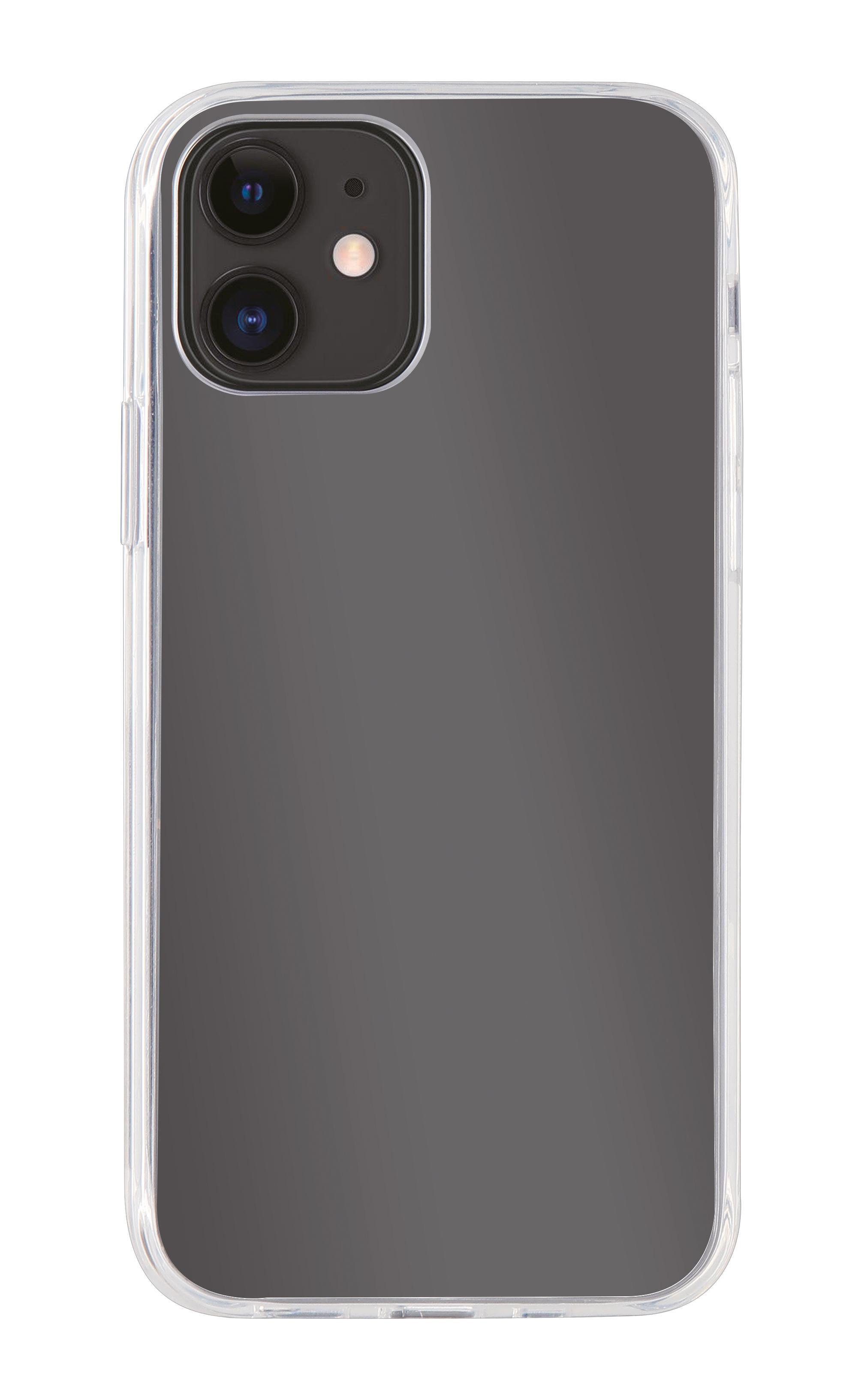 Rückseite eines Smartphones mit einer transparenten Hülle. Es hat zwei Kameraobjektive.