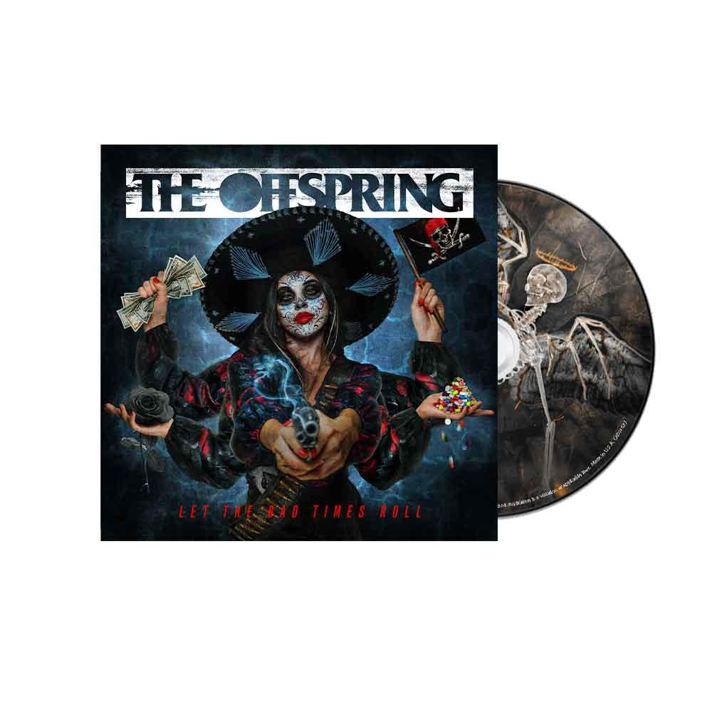Albumcover von The Offspring mit geschminkter Frau und CD-Hülle rechts.