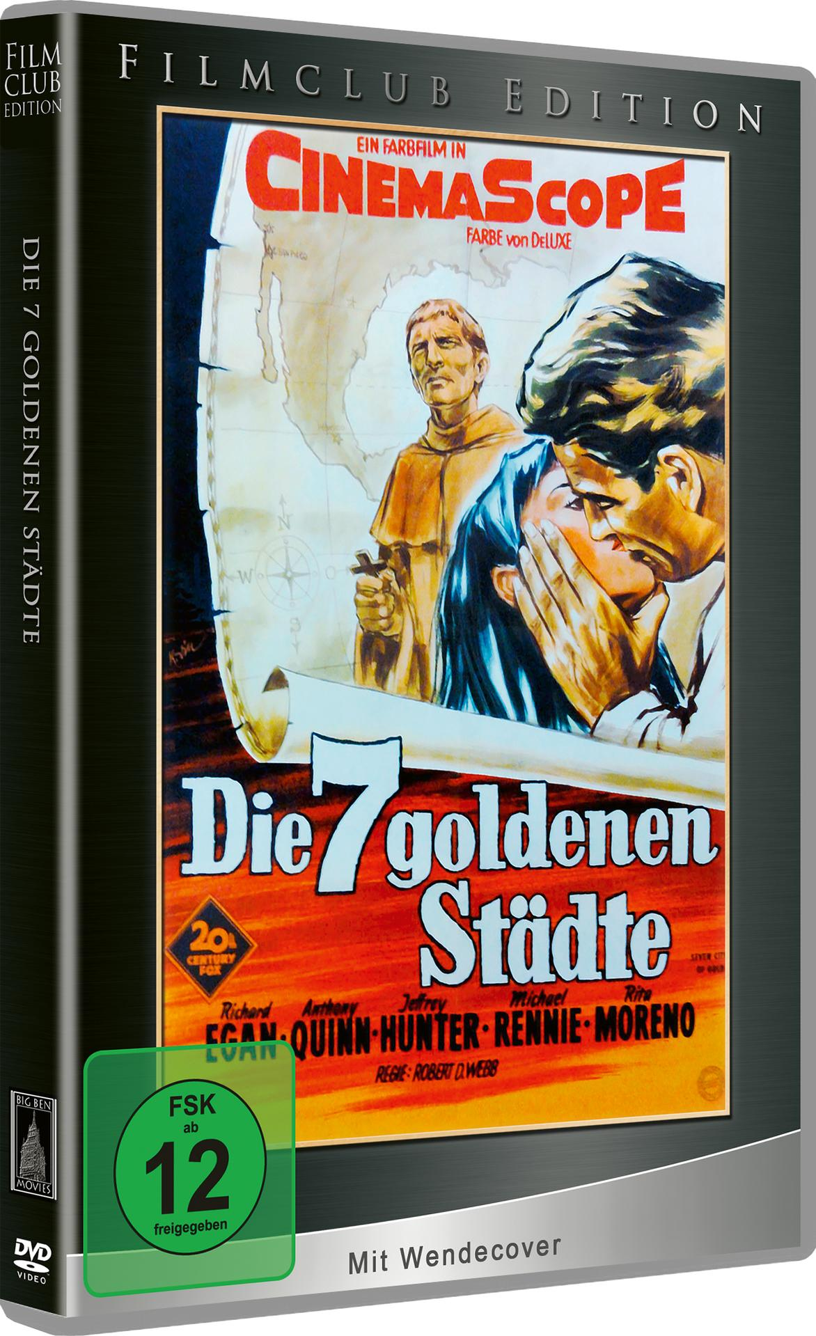 DVD-Cover des Films 'Die 7 Goldenen Städte' mit einem Vintage-Filmposter-Design.