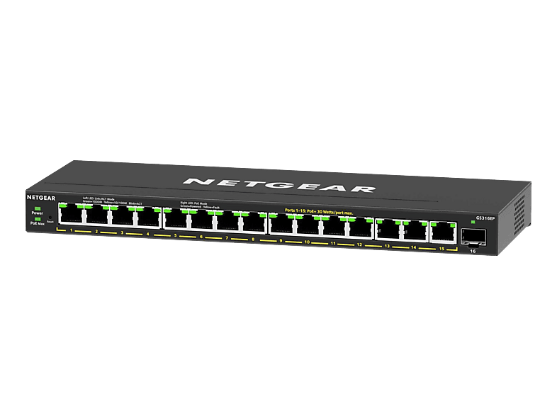 NETGEAR GS316EP-100PES - Switch (Schwarz)