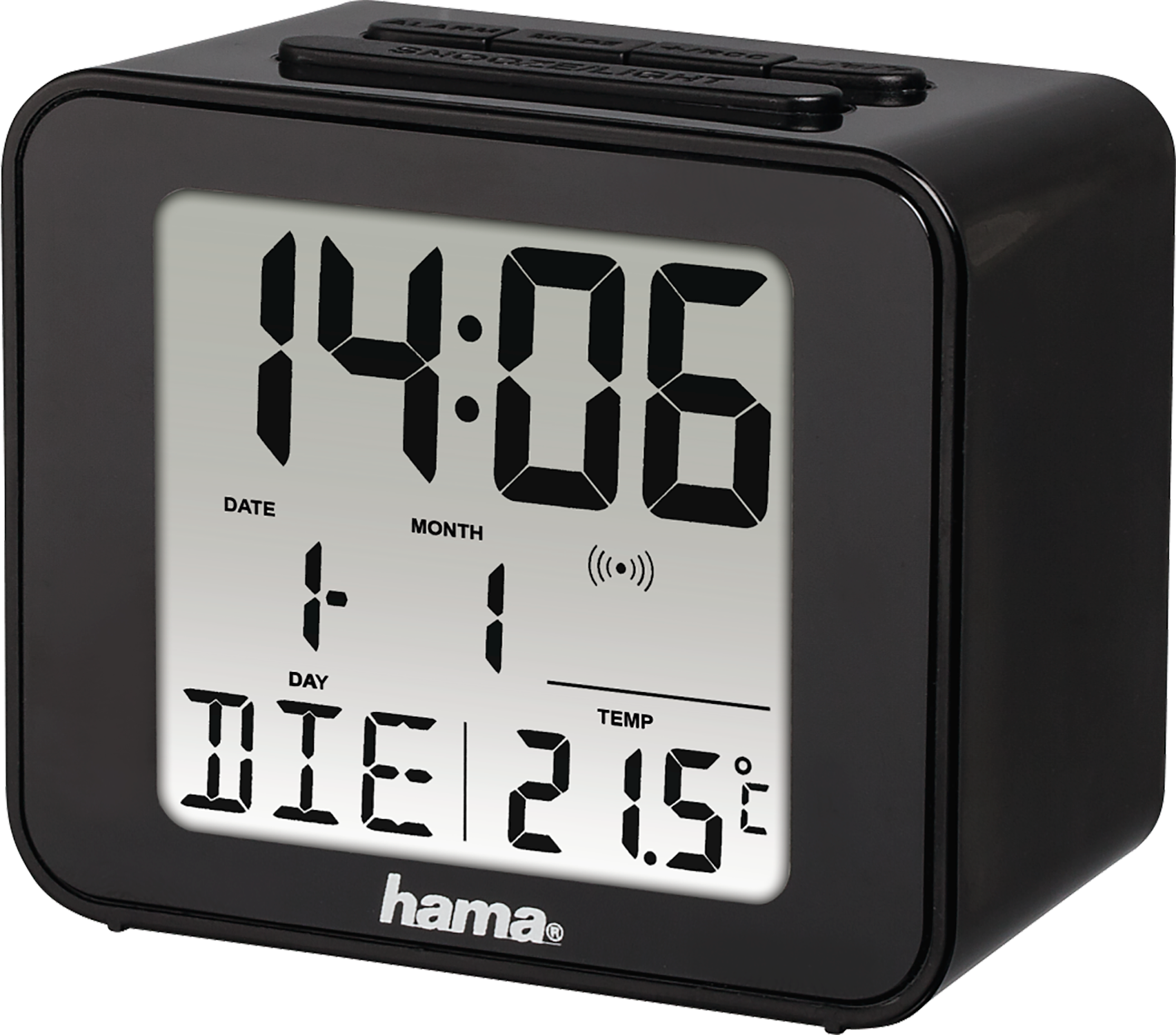 HAMA Draadloze Wekker Cube Zwart