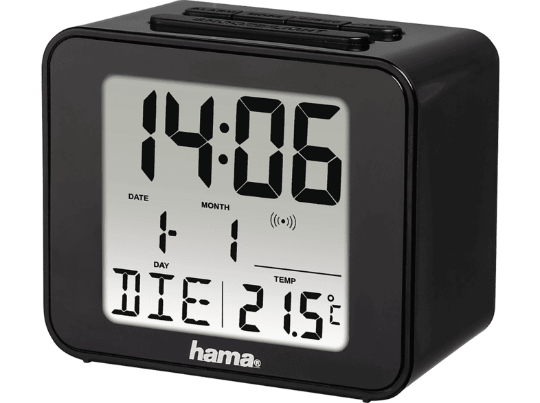Hama Cube Wireless Alarm Clock Black