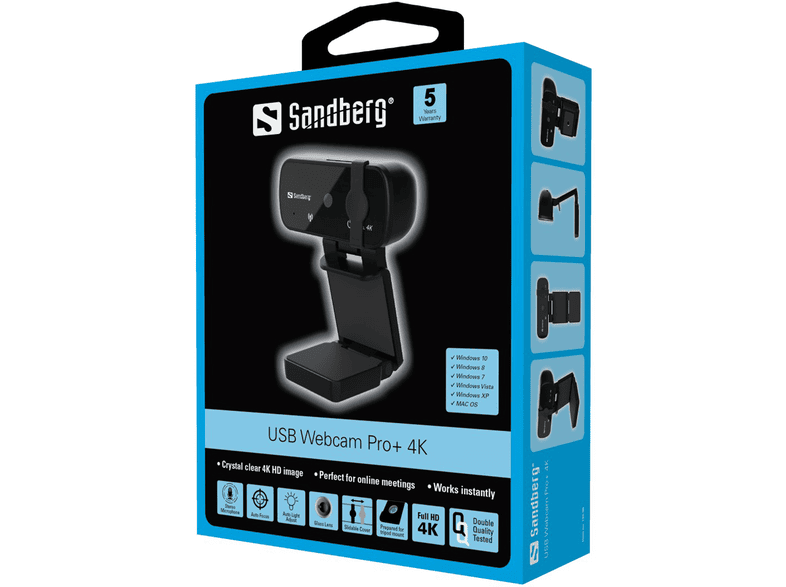 SANDBERG Webcam Pro+ 4K Noir (133-98)