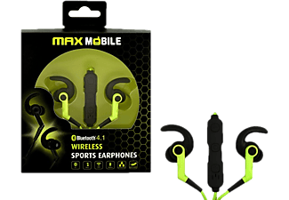 MAX MOBILE KV-2039 vezték nélküli sport fülhallgató, Bluetooth, Mikorofon, Fekete-Zöld (3858891602714)