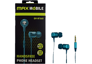 MAX MOBILE OV-IP360 Mikorofonos Fülhallgató, 3,5 mm jack, Kék (3858891941899)