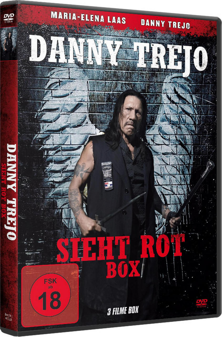DVD-Hülle für den Film 'Danny Trejo: Sieht Rot Box' mit einem Mann auf dem Cover.