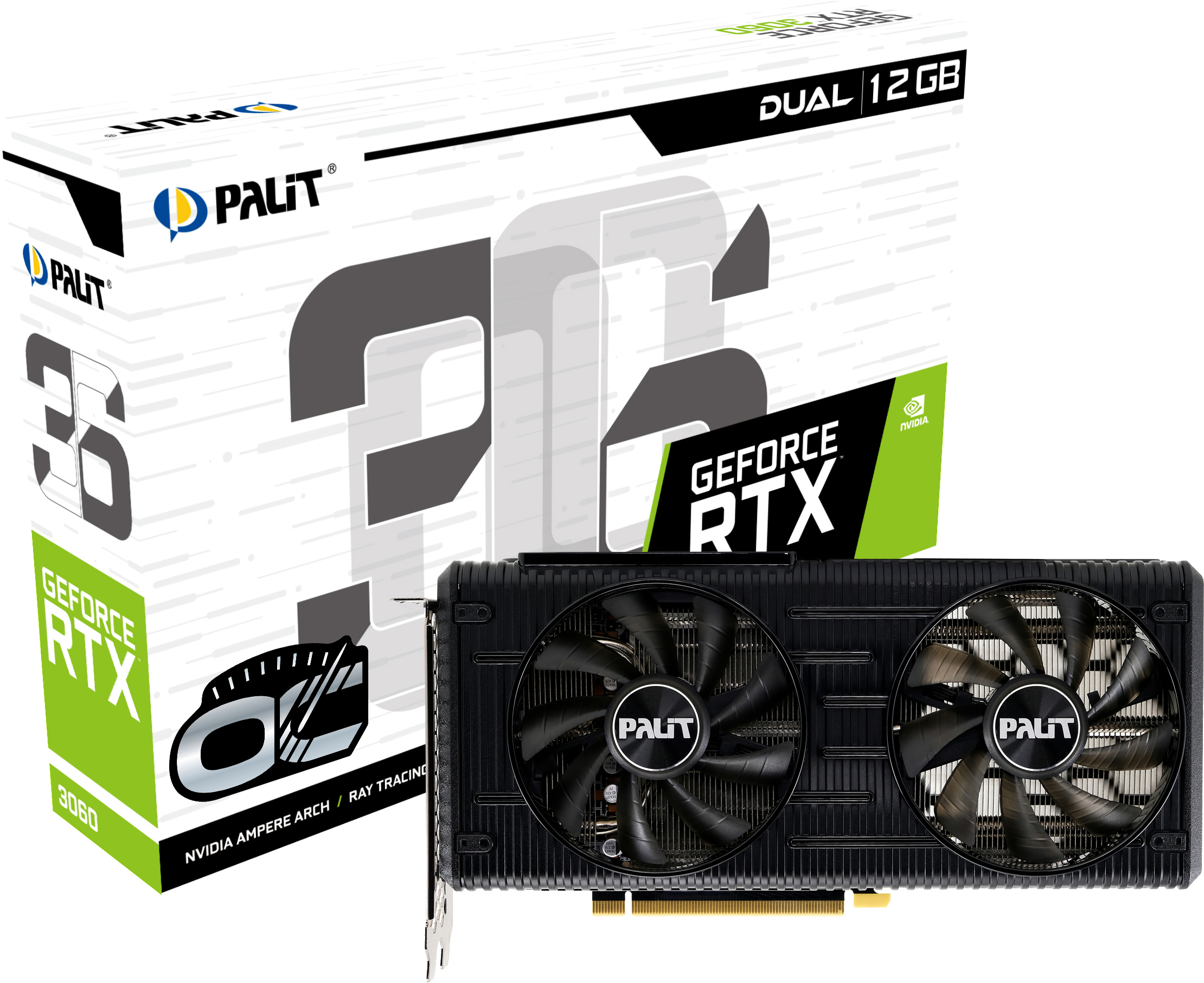 PALIT GeForce RTX™ 3060 DUAL OC 12GB GDDR6 (NE63060T19K9-190AD ) 