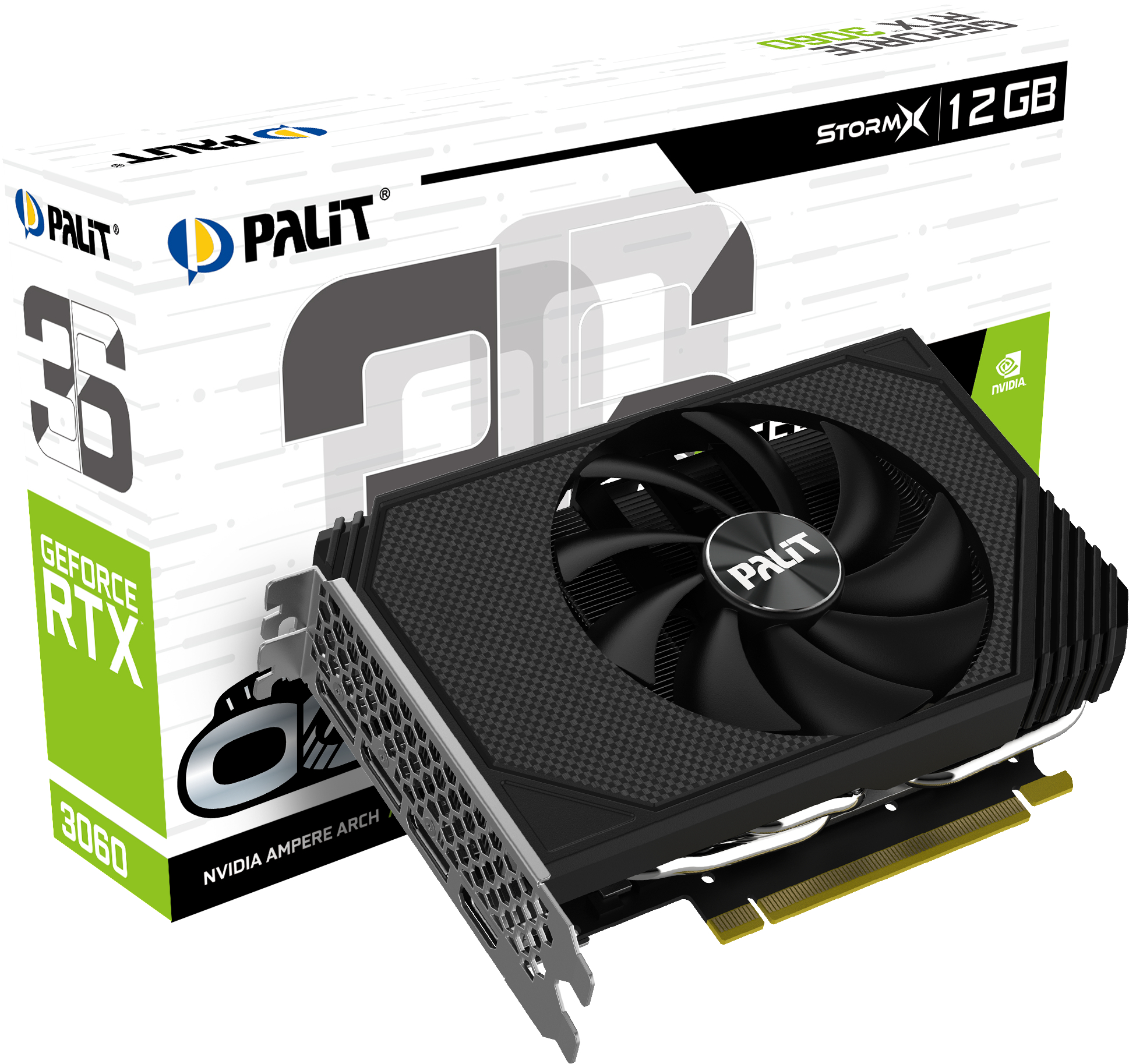 PALIT GeForce RTX™ 3060 STORMX OC 12GB GDDR6 (NE63060S19K9-190AF) 